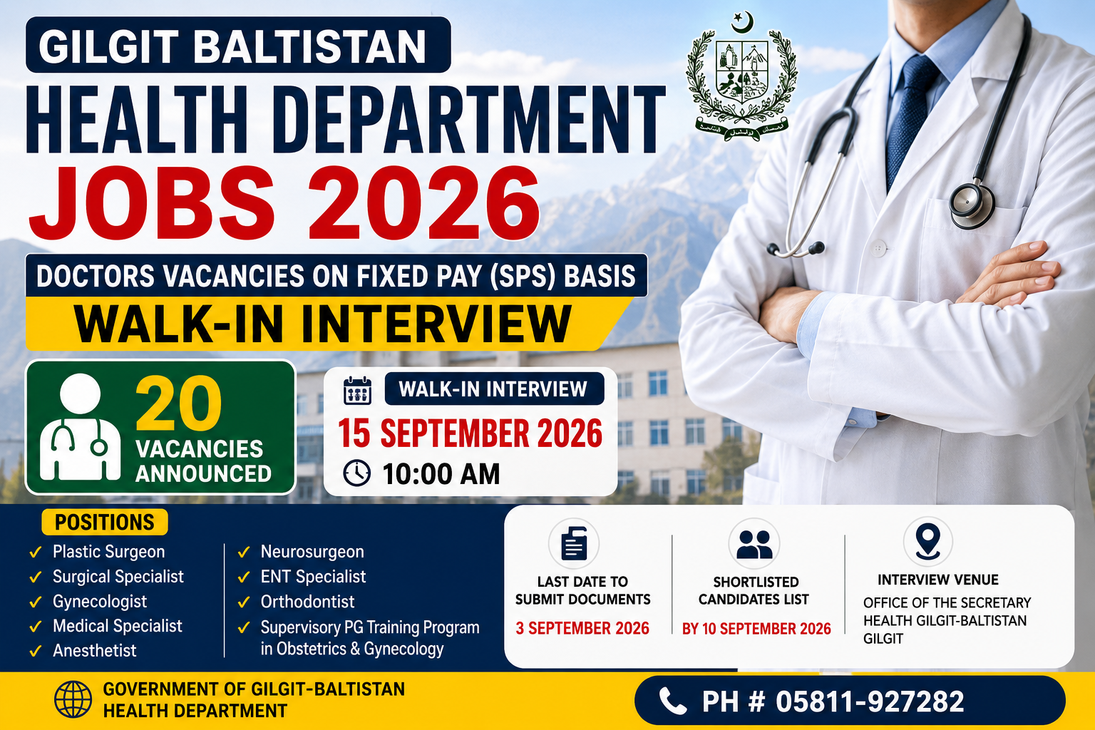 Gilgit Baltistan Health Department Jobs 2026