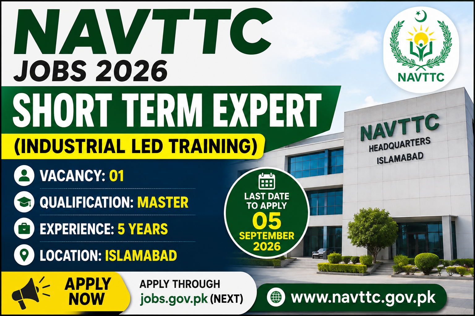 NAVTTC Jobs 2026 Online Apply
