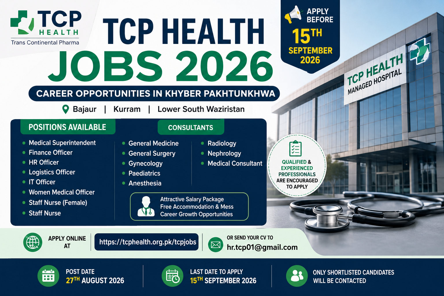 TCP Health Jobs 2026 – Eligibility, Apply Online & Last Date
