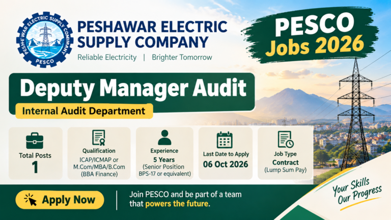 PESCO Jobs 2026 | Peshawar Electric Supply Company Jobs